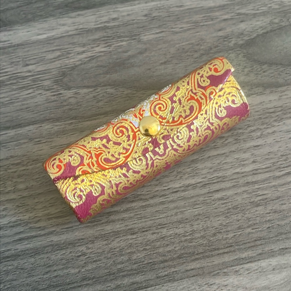 Vintage Italian Genuine Leather Lipstick Holder